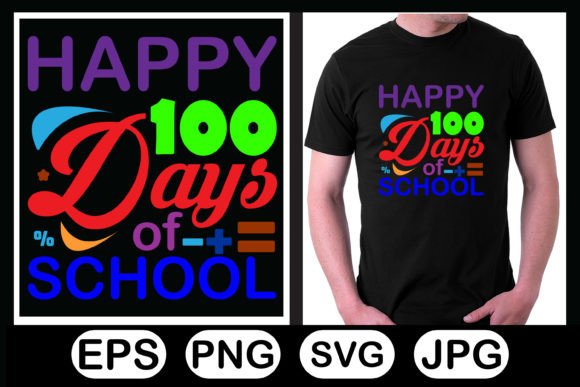 100 Days of School: A Versatile Graphics and T-Shirt Design