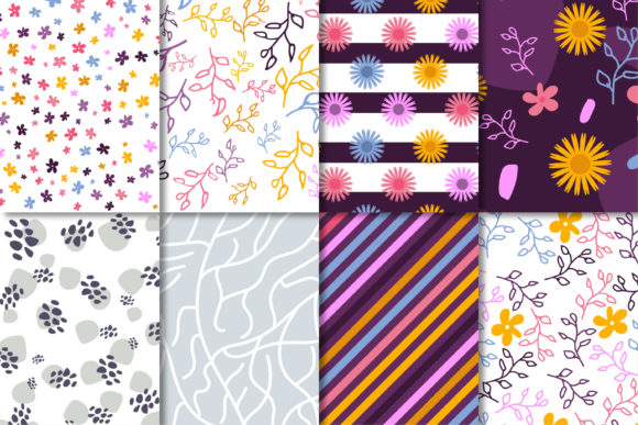 Abstract Floral Digital Paper for Modern Branding