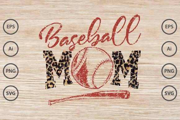 Baseball Mom Typography T-shirt Design: A Versatile Graphic Asset