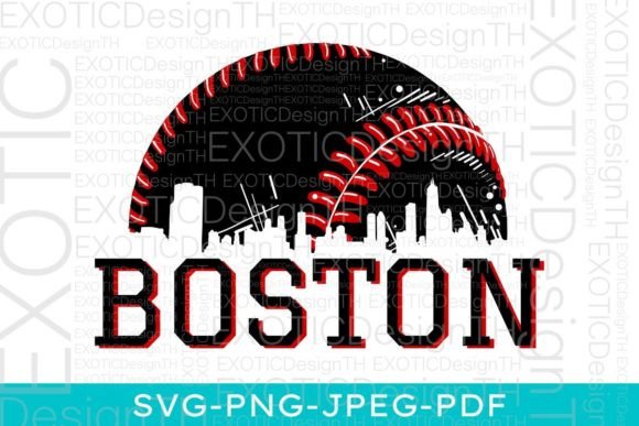 Boston City Baseball Skyline Vintage SVG: Graphics & Crafts