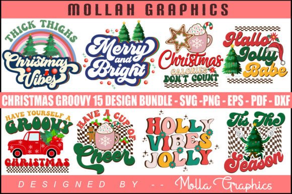 Christmas Groovy Design Bundle: A Festive Graphics Solution