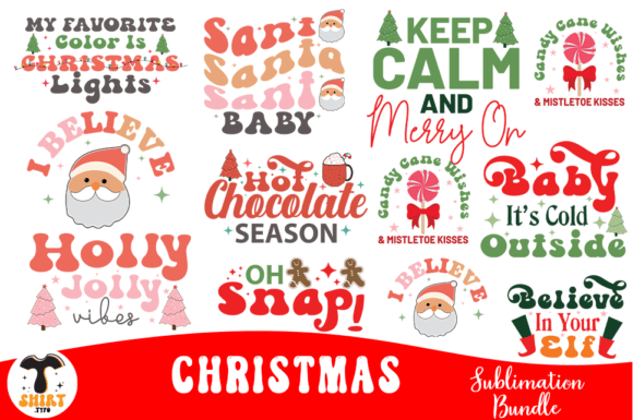 Cute Christmas Sayings SVG Bundle for Crafts & Graphics