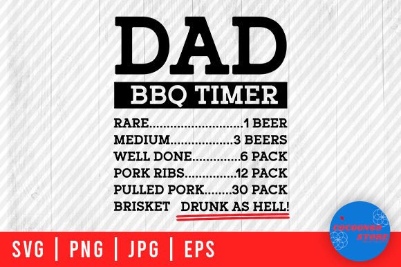 Dad BBQ Timer SVG: Graphics & Crafts Branding
