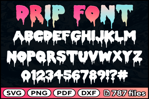 Drip Font Graphics for Crafts and Digital Products