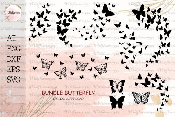 Flying Butterflies SVG: Graphics for Crafts & Branding