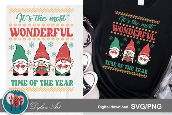 Gnome Christmas Ugly Sweater SVG PNG for Crafts & Graphics