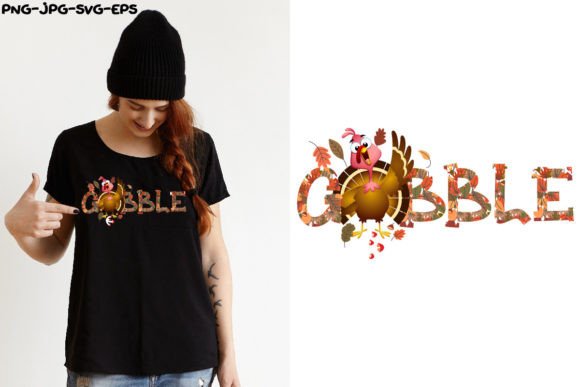 Gobble, Thanksgiving: A Festive Graphics and Illustrations Asset