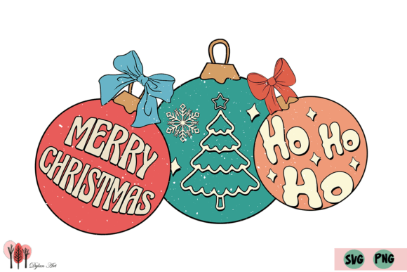 Retro Christmas Ball SVG PNG for Festive Crafts and Graphics