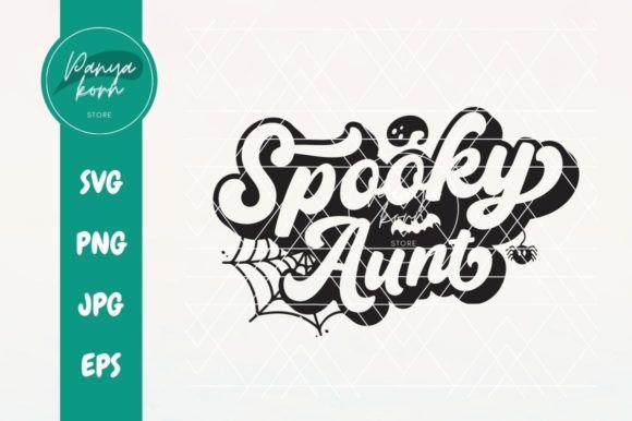 Spooky Aunt: A Charming Halloween Embroidery Design