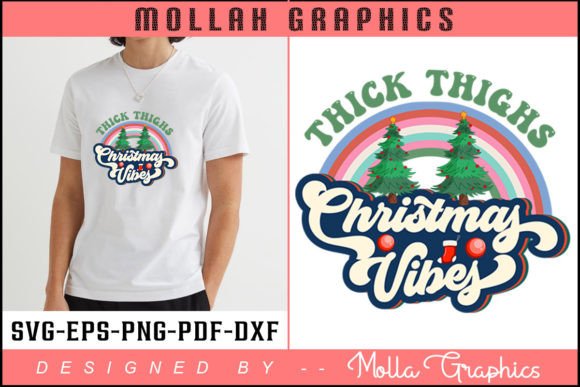 Thick Thighs Christmas Vibes: A Groovy Embroidery Design