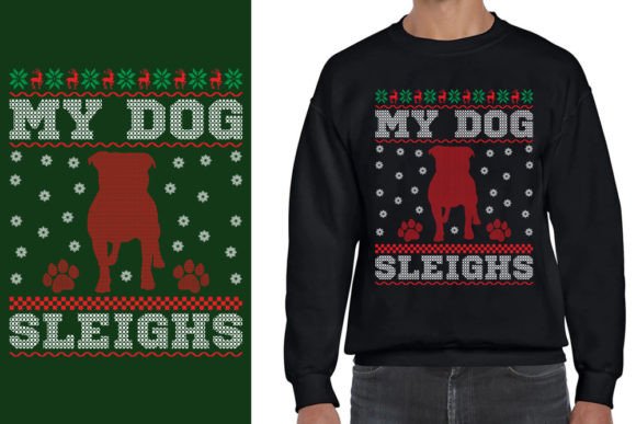Ugly Christmas Sweater Design. My Dog for T-Shirt Designs